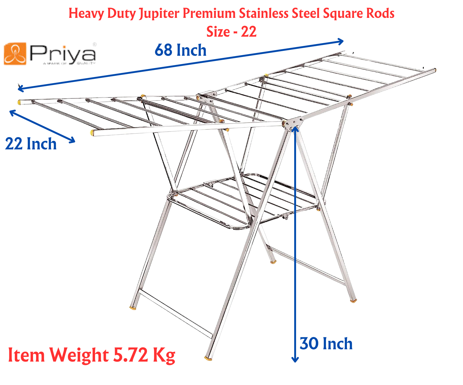 Stainless Steel Cloth Drying Stand For Balcony, 6, Model Name