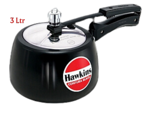 Futura Hawkins 3-Litre Hard Anodized Induction Compatible Pressure Cooker,  Small, Black