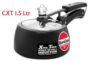 Hawkins Contura Black XT, Stainless Steel Inner Lid Pressure Cooker | Induction Base - Premium hard anodised pressure cooker from Hawkins - Just Rs. 1725! Shop now at Surana Sons