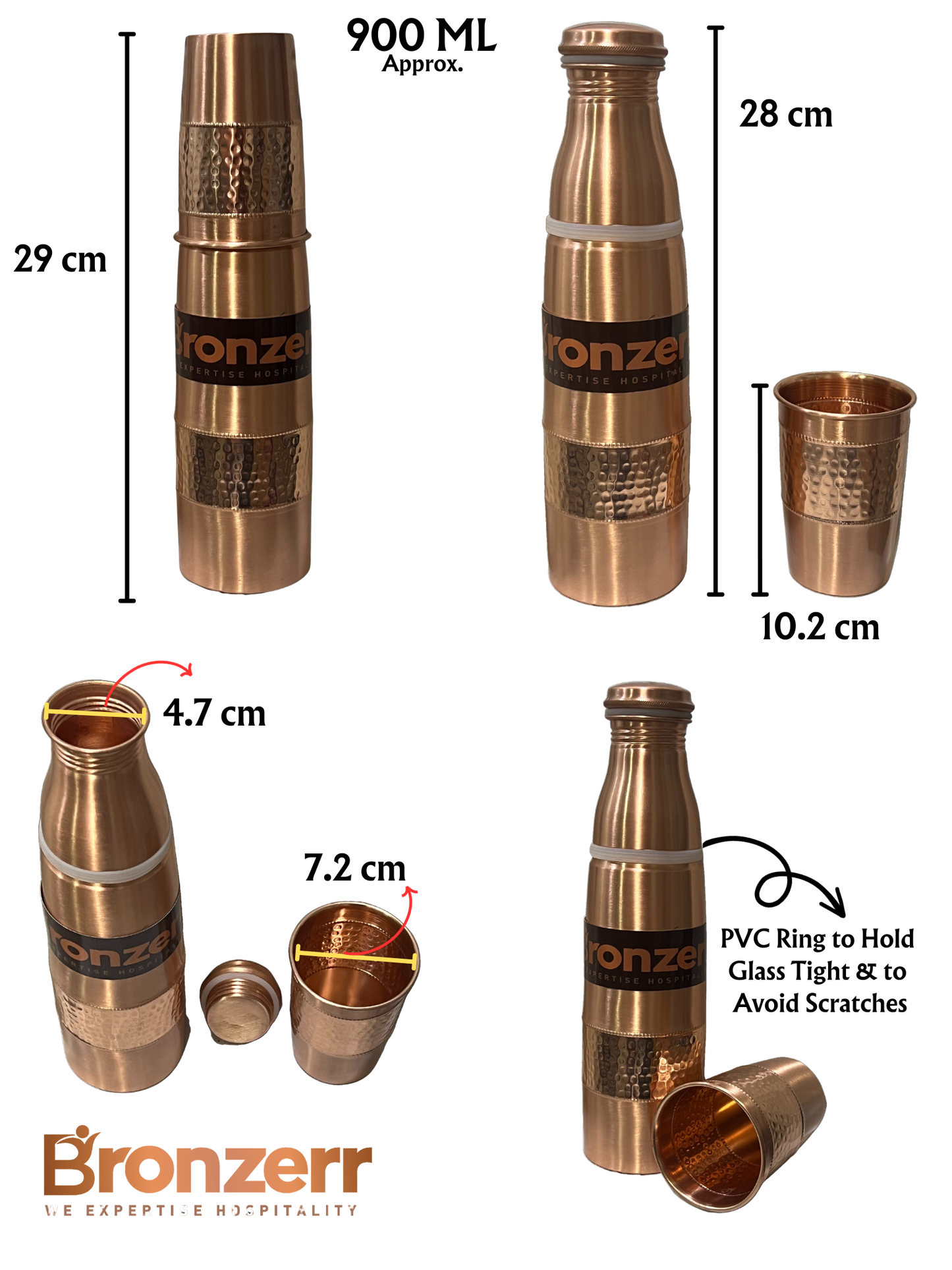 Bronzerr Copper Bottles | Pure Copper | Plain Or Color Electroplated Outside | Color Gift Box | Ideal Gift - Premium copper water bottles from Bronzerr - Just Rs. 780! Shop now at Surana Sons