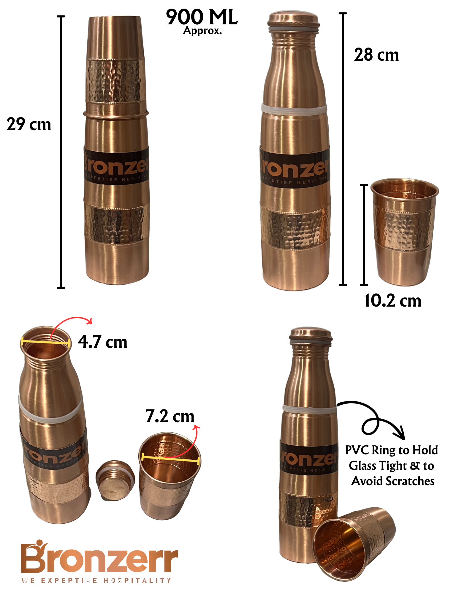 Bronzerr Copper Bottles | Pure Copper | Plain Or Color Electroplated Outside | Color Gift Box | Ideal Gift - Premium copper water bottles from Bronzerr - Just Rs. 780! Shop now at Surana Sons