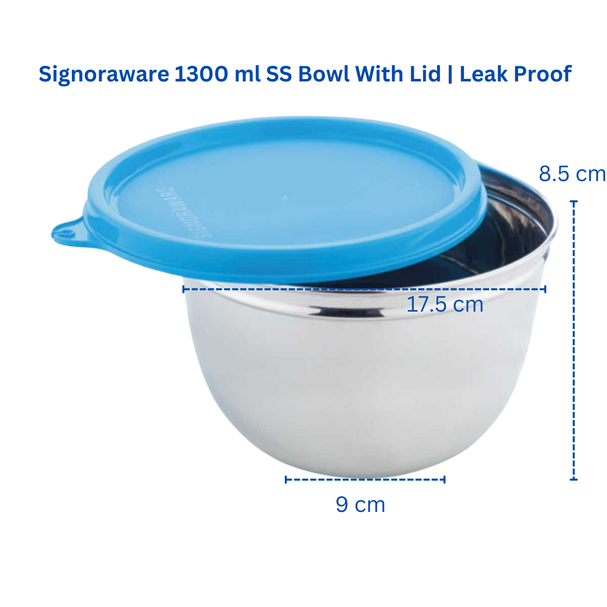 Signoraware Mixing Bowl Stainless Steel | With Lid | Leak Proof | BPA Free | Pack & Carry - Premium SS Barni/Containers from Signoraware - Just Rs. 187! Shop now at Surana Sons