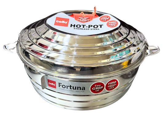 Cello Stainless Steel Fortuna Casserole PUF Insulated | Keeps Food Warm for Hours | - Premium SS Casserole from Cello - Just Rs. 711! Shop now at Surana Sons