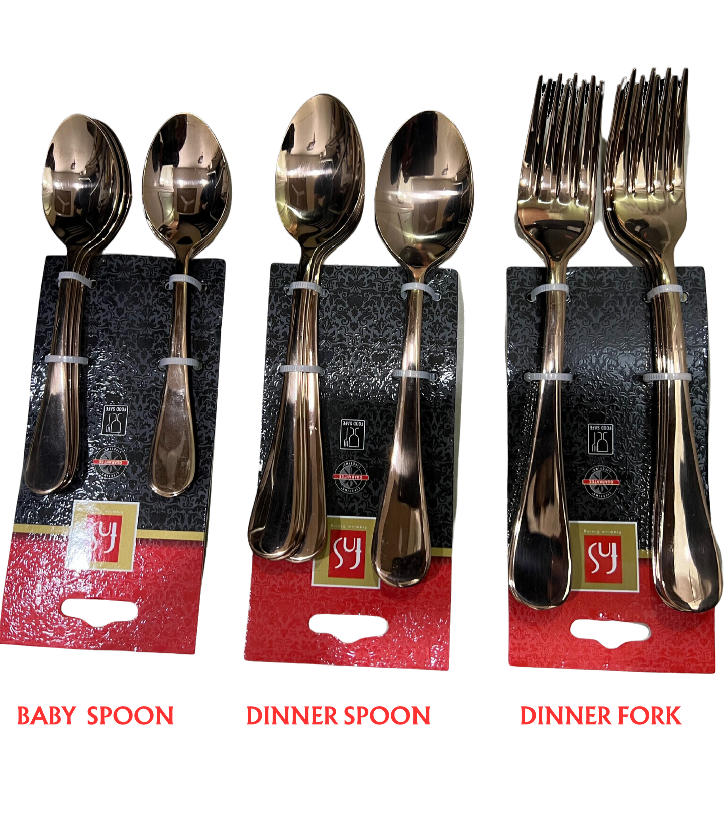 FnS Stainless Steel Rose Gold Premium Cutlery | Spoon | Forks | Set of 6 - Premium Cutlery from FnS - Just Rs. 995! Shop now at Surana Sons