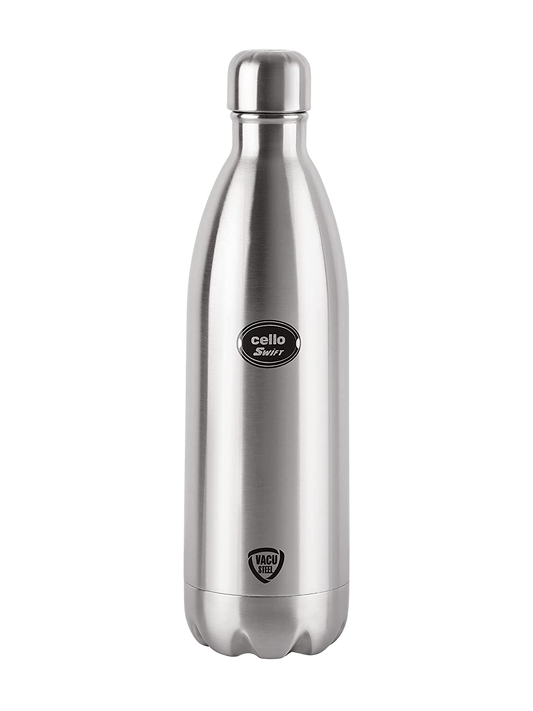 Cello Swift Stainless Steel Vacuum Insulated Flask Hot and Cold Water Bottle with Screw lid | For Home, Office, Travel - Premium Hot & Cold Steel Vacuum Bottles from Cello - Just Rs. 623! Shop now at Surana Sons