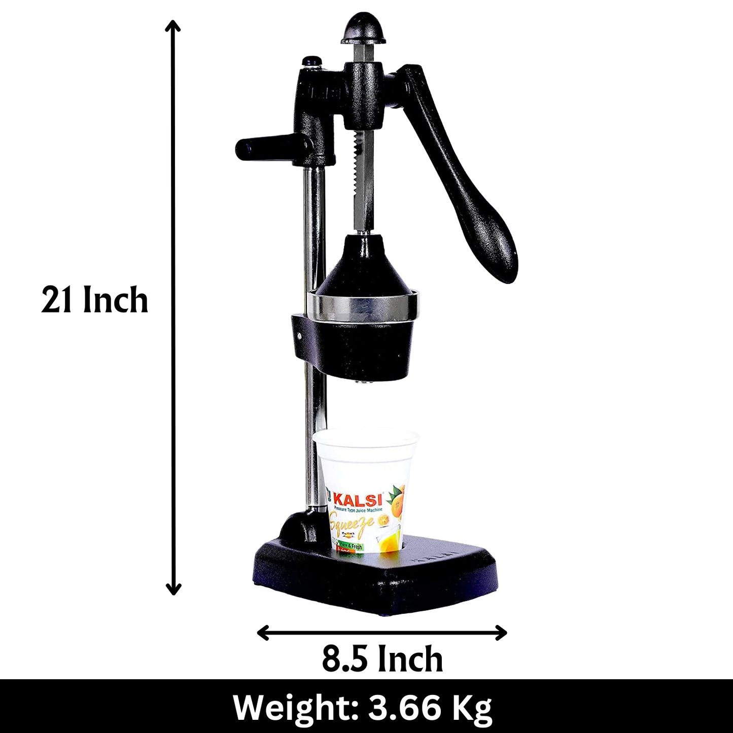 Kalsi-products CE Certified Hand Press Pressure Type Instant Juicer with Food Grade Pressure Cup | - Premium Hand Juicer from kalsi - Just Rs. 2290! Shop now at Surana Sons