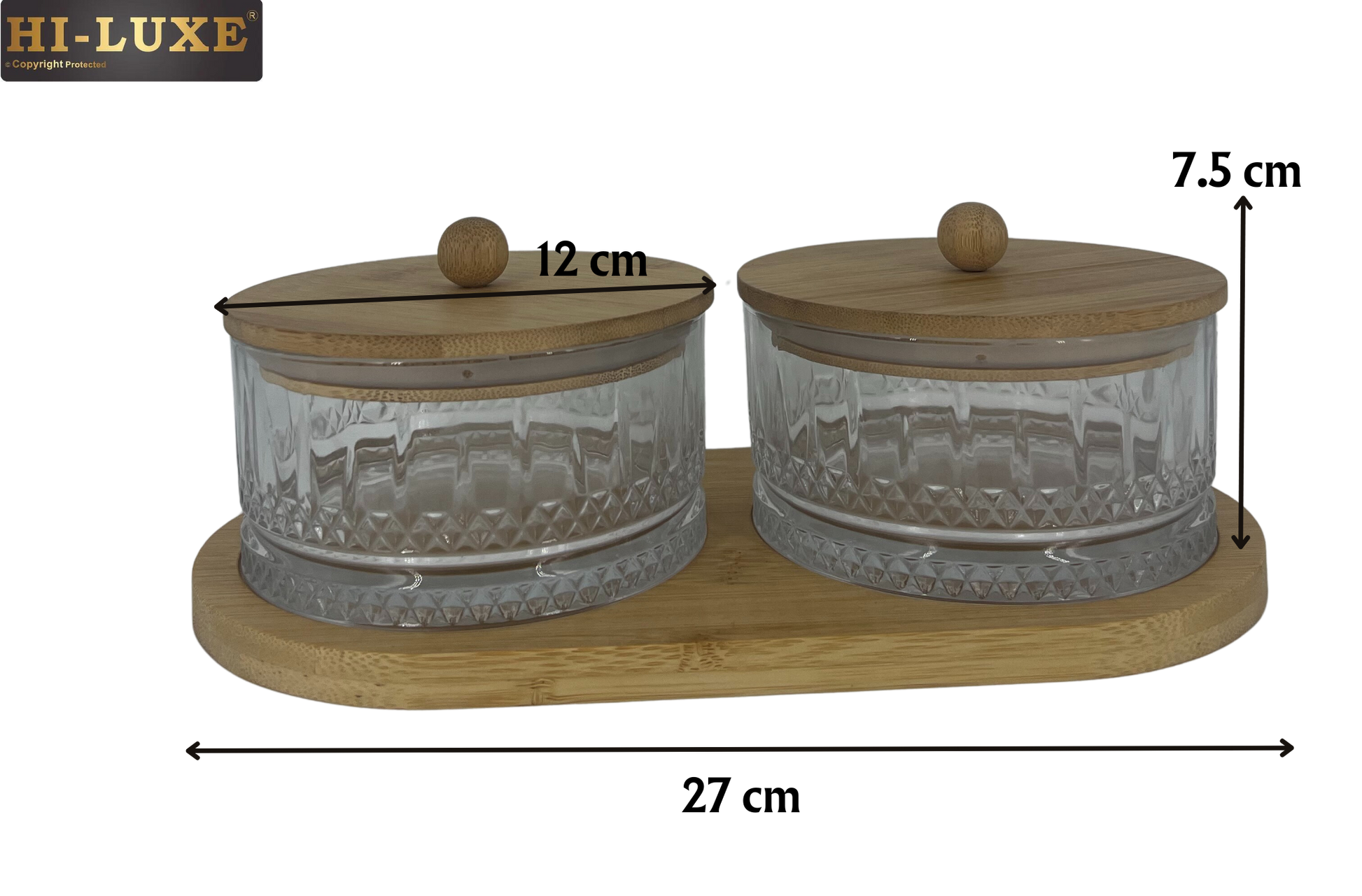 Hiluxe Premium Glass Bowl Set | Dry Fruit | With Wooden Lid & Tray | Home | Gifting | Gift Box | - Premium Dry Fruit Set from Hiluxe - Just Rs. 899! Shop now at Surana Sons