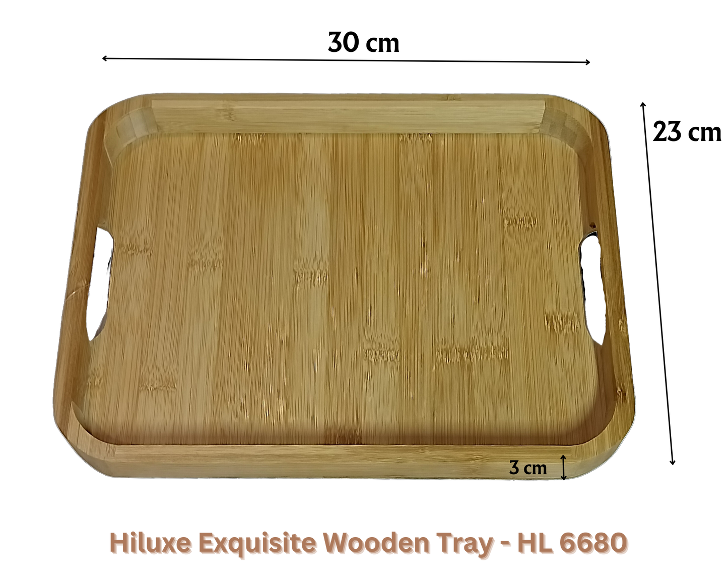 Hiluxe Exquisite Wooden Tray With Handle For Home | Ideal Gift - Premium Wooden Tray from Hiluxe - Just Rs. 850! Shop now at Surana Sons