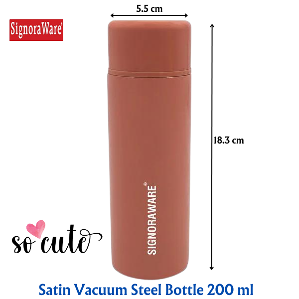 Signoraware Satin Vacuum Steel Bottle 120 ml | Cute | Travel | Home | Gift - Premium SS Thermos from Signoraware - Just Rs. 424! Shop now at Surana Sons