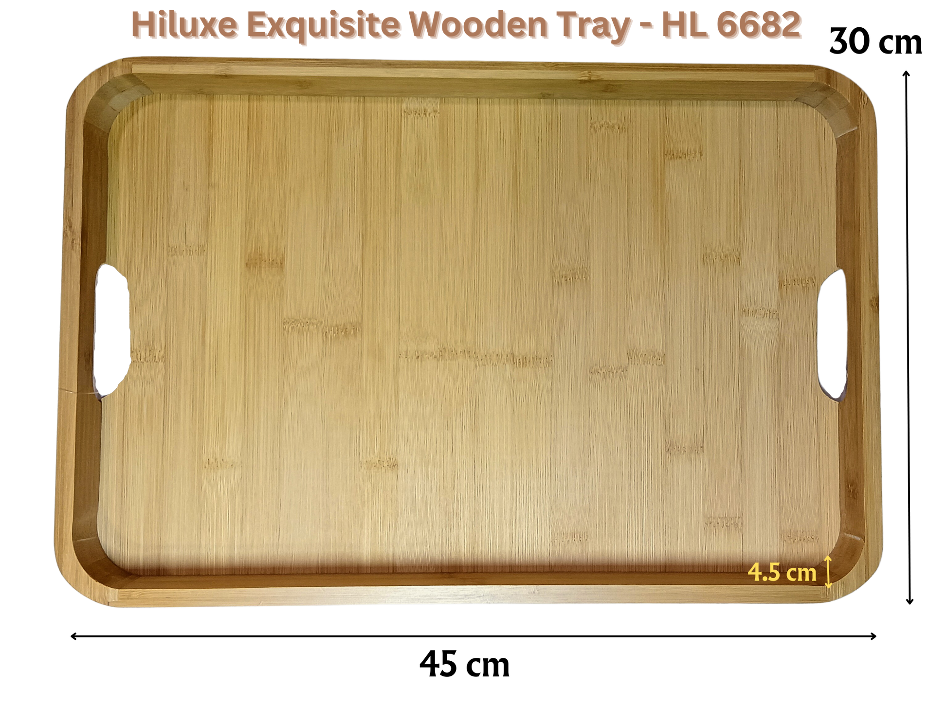 Hiluxe Exquisite Wooden Tray With Handle For Home | Ideal Gift - Premium Wooden Tray from Hiluxe - Just Rs. 850! Shop now at Surana Sons