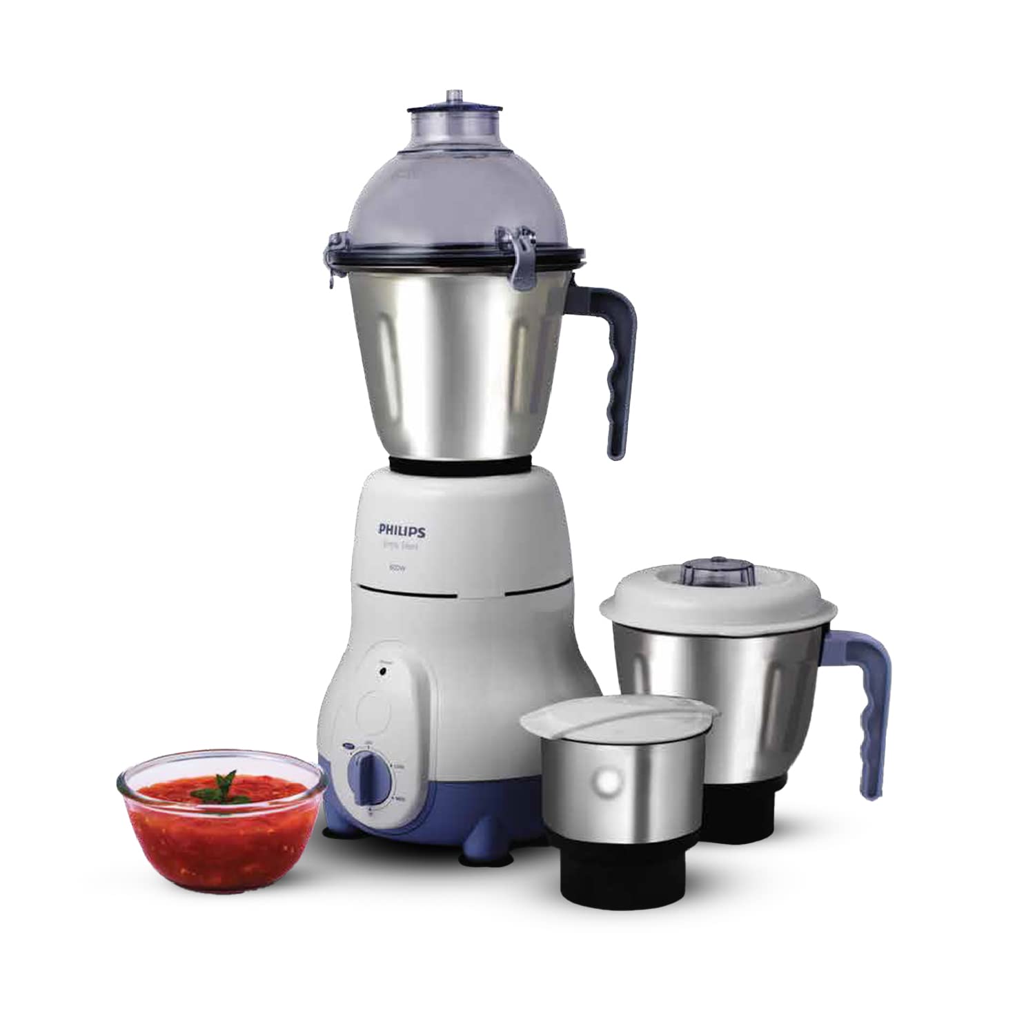 Philips HL1643/04 600-Watt Simply Silent Vertical Mixer Grinder with 3 Jars (White/Blue) - Premium Mixer Grinder from philips - Just Rs. 4670! Shop now at Surana Sons