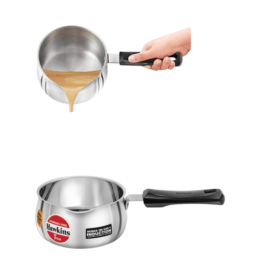 Hawkins 1 Litre Tpan, Stainless Steel Tea Pan, Induction Sauce Pan, Chai Pan, Small Pan, Silver (SST10) - Premium Sauce/Tea Pan from Hawkins - Just Rs. 833! Shop now at Surana Sons