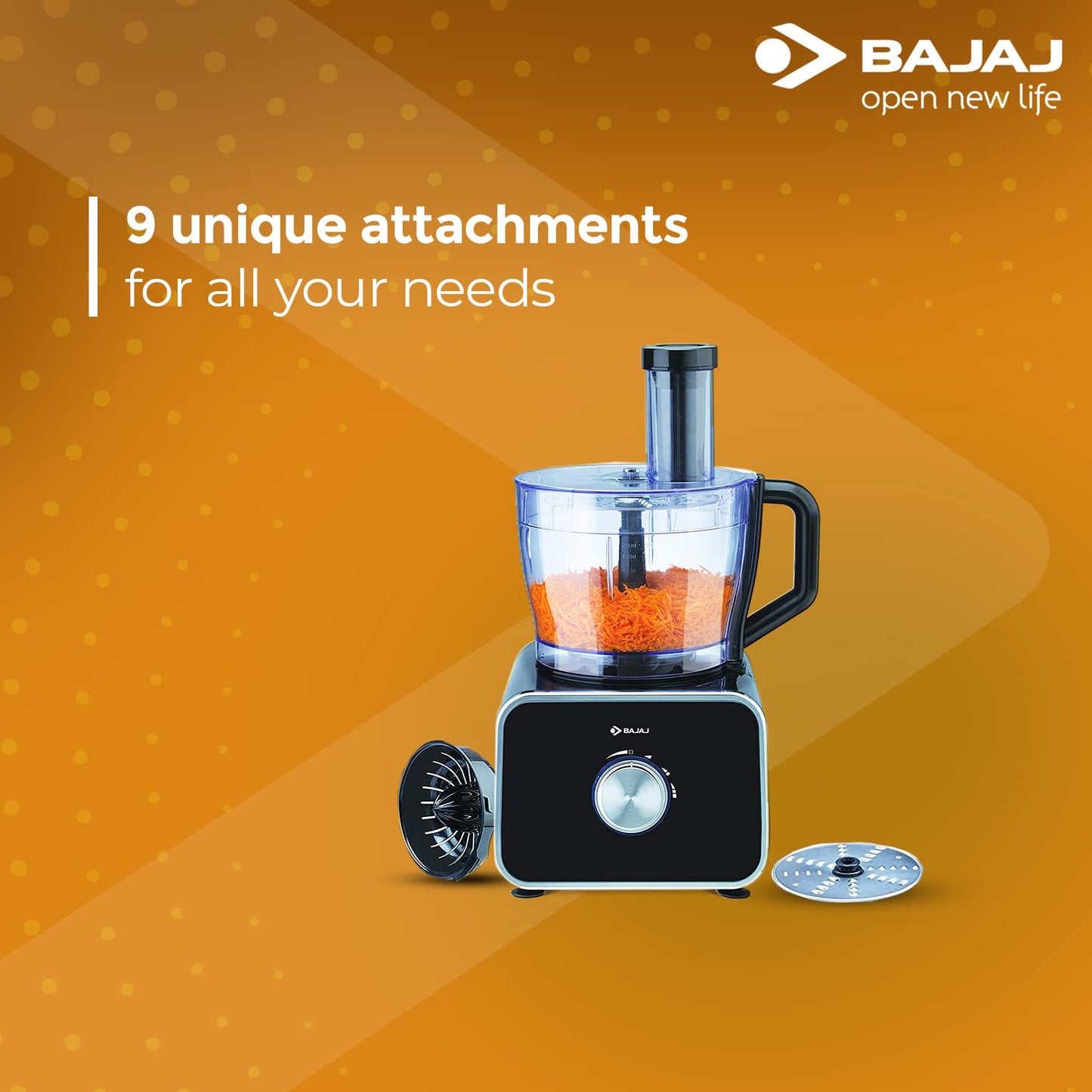 Bajaj Food Processor and Mixer Grinder | All in One Kitchen Need | Food Processor | Juicer | Mixer Grinder | Slicer | Kneader | Mincer | Chipser - Premium Food Processors from Bajaj - Just Rs. 6990! Shop now at Surana Sons