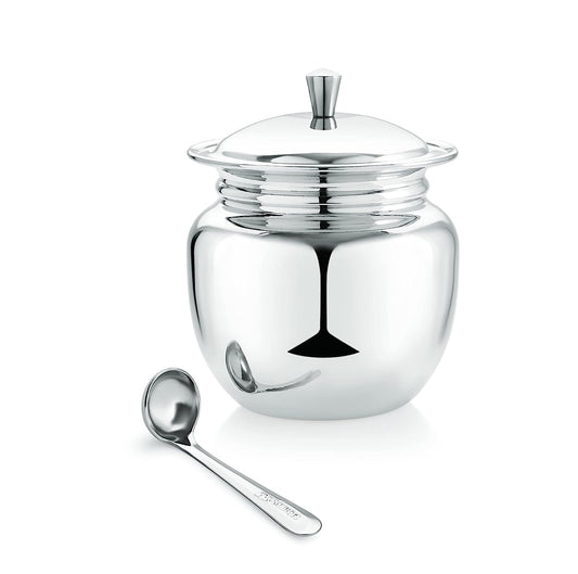 Mukti Premium Stainless Steel Ritz Ghee Pot/Oil Pot/Ghee Dani With Lid - Premium SS Ghee Pot from Mukti - Just Rs. 490! Shop now at Surana Sons