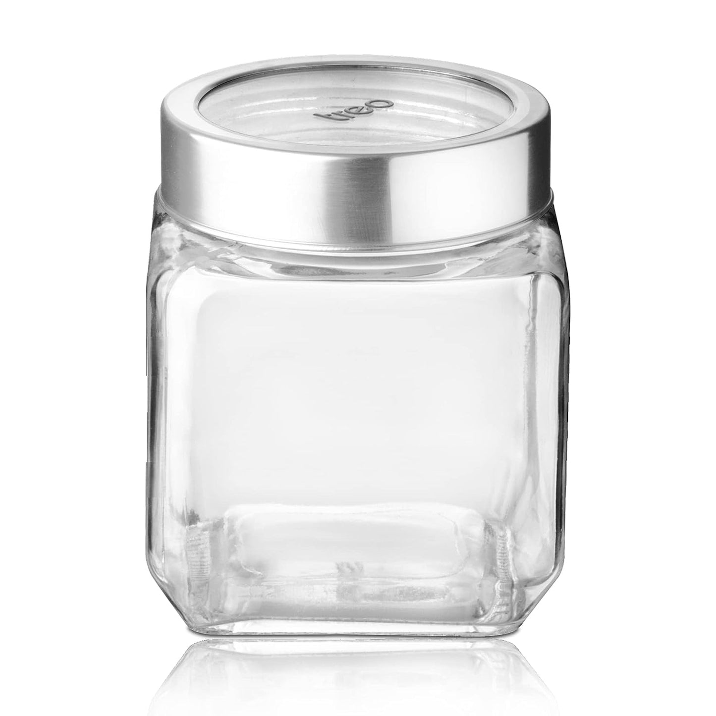 Treo By Milton Cube Storage Glass Jar, Transparent | BPA Free | Storage Jar | Kitchen Organizer | Modular | Multipurpose Jar - Premium Storage Jar from Milton Treo - Just Rs. 299! Shop now at Surana Sons