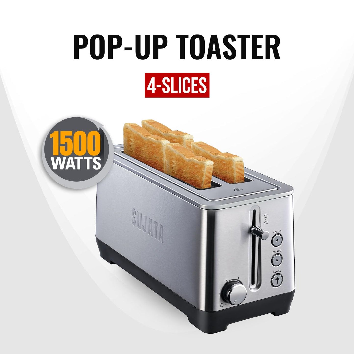 Sujata Pop-up 2/4 Slice Toaster | Cool Touch SS Body - Premium Bread Toaster from Sujata - Just Rs. 2620! Shop now at Surana Sons