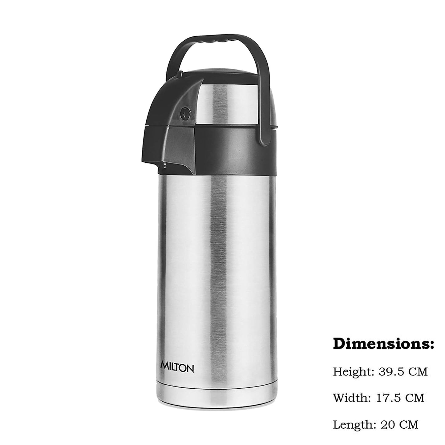 Milton Beverage Dispenser Stainless Steel for Serving Tea Coffee, Double Wall Vacuum Insulated | Easy Travel with Handle - Premium Thermos from Milton - Just Rs. 3199! Shop now at Surana Sons