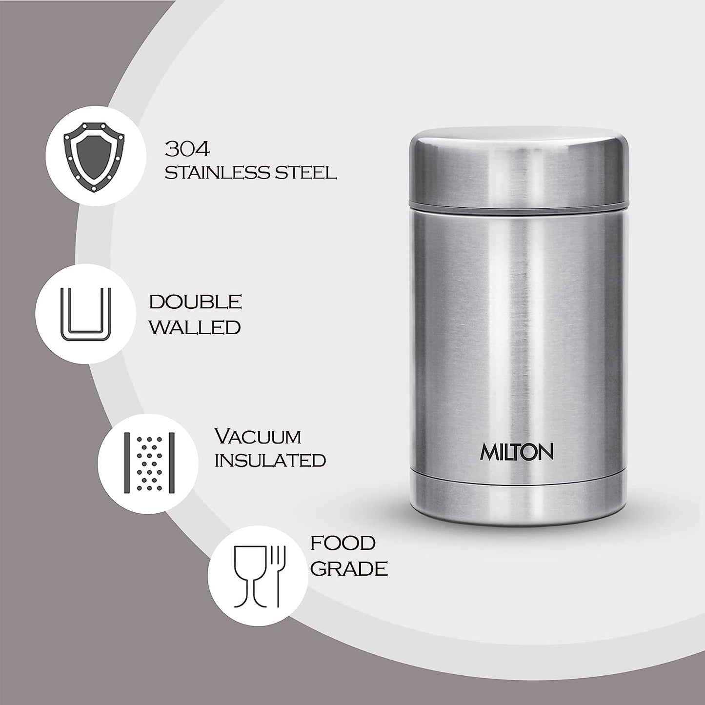 Milton CRUET - THERMOSTEEL SOUP FLASK 550 | Actual Capacity 515 ML ...