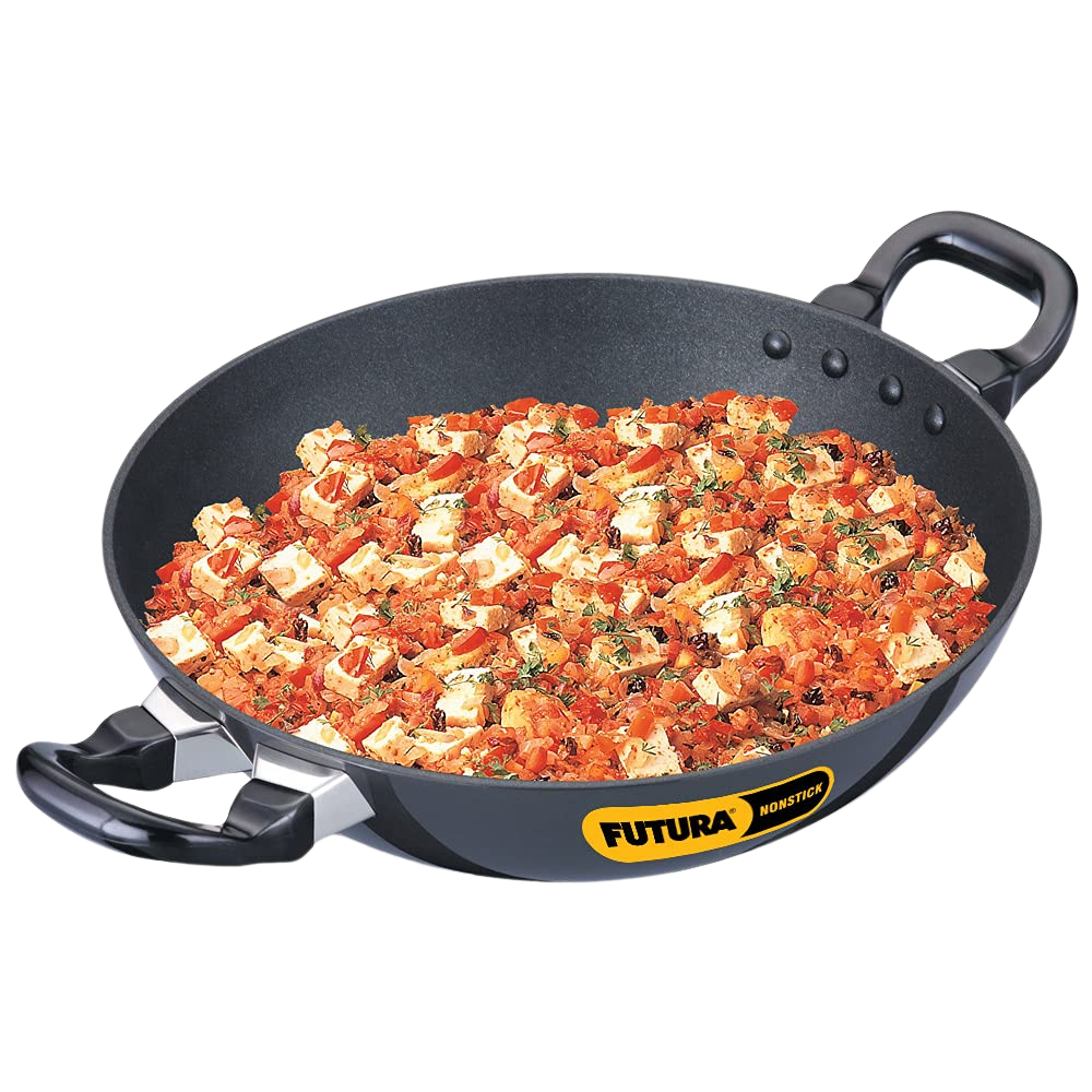 Hawkins Futura 2.5 Litre Deep Fry Pan (Nonstick Round Bottom Kadhai Without Lid), Black (NK25) - Premium Nonstick pan kadhai from Hawkins Futura - Just Rs. 1278! Shop now at Surana Sons