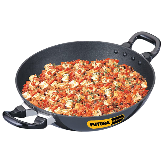 Hawkins Futura 2.5 Litre Deep Fry Pan (Nonstick Round Bottom Kadhai Without Lid), Black (NK25) - Premium Nonstick pan kadhai from Hawkins Futura - Just Rs. 1278! Shop now at Surana Sons