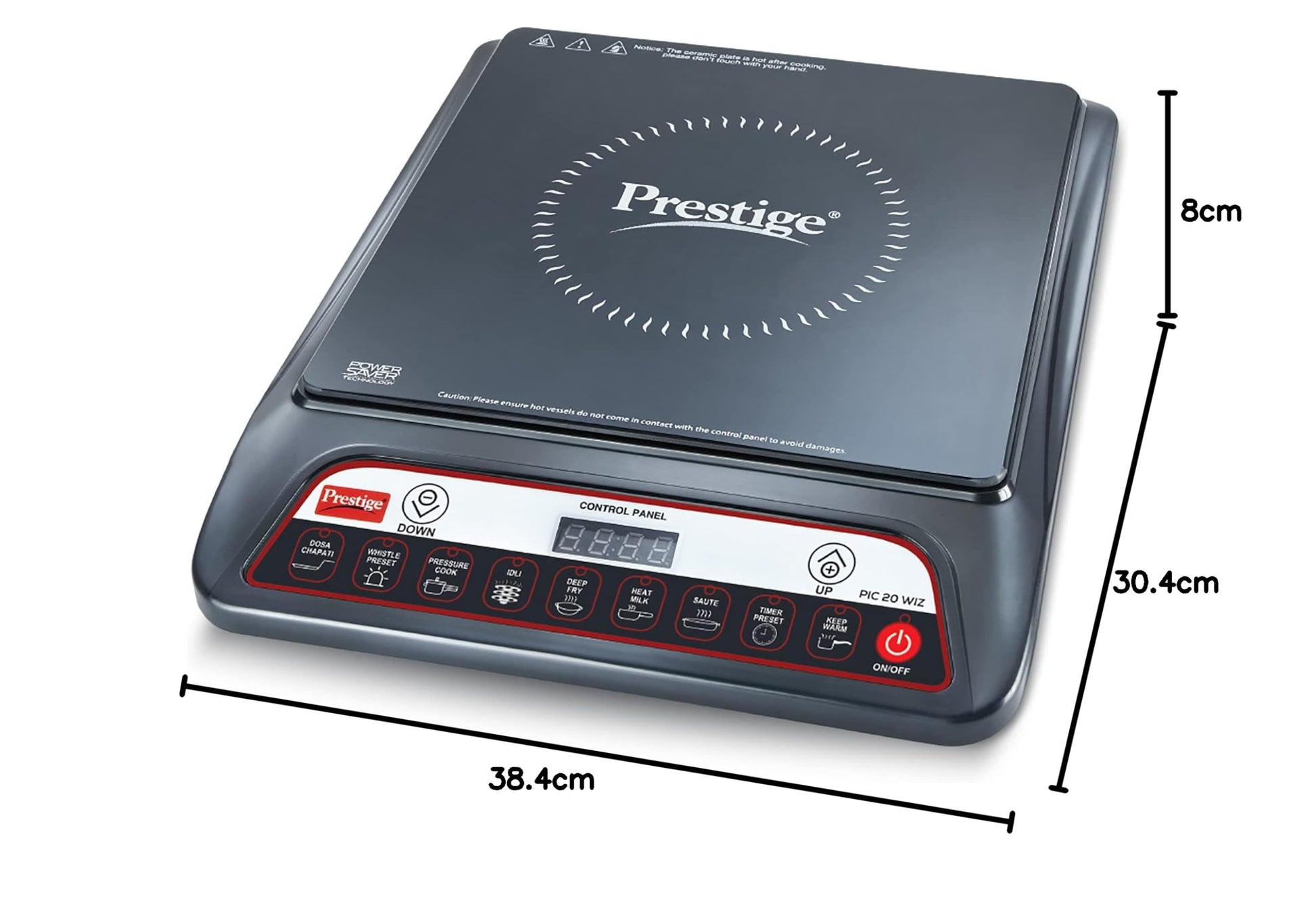 Prestige PIC 20 WIZ 1600W Induction Cooktop | Automatic Whistle Counter, Indian Menu Option - Premium Induction Cooktop from Prestige - Just Rs. 2299! Shop now at Surana Sons