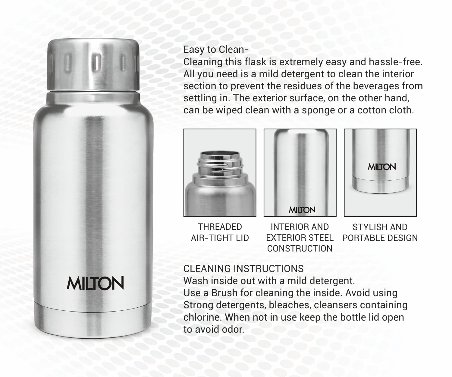 Milton Elfin Thermosteel 24 Hours Hot and Cold Water Bottle | Thermos Flask - Premium Hot & Cold Steel Vacuum Bottles from Milton - Just Rs. 464! Shop now at Surana Sons