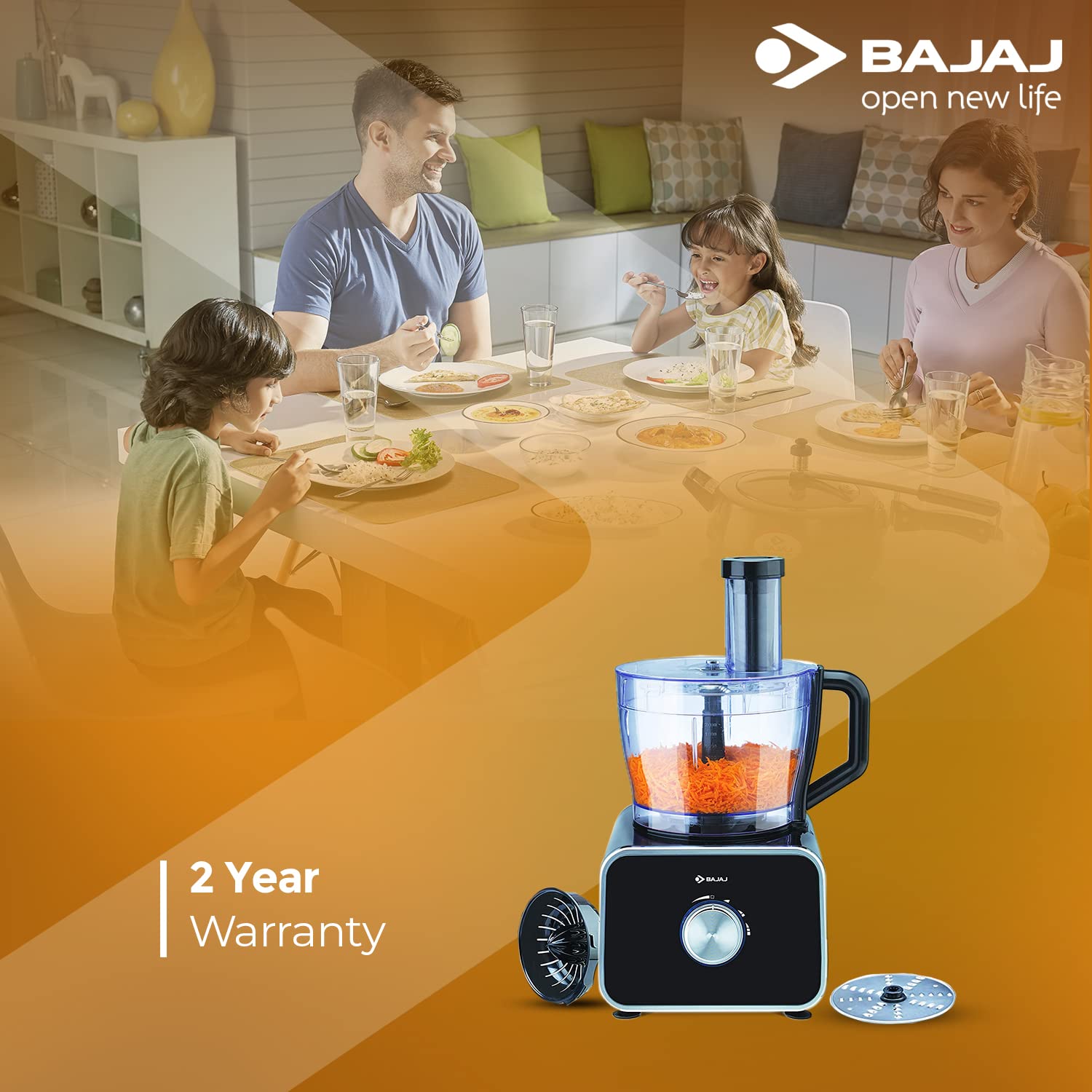 Food processor with outlet juicer