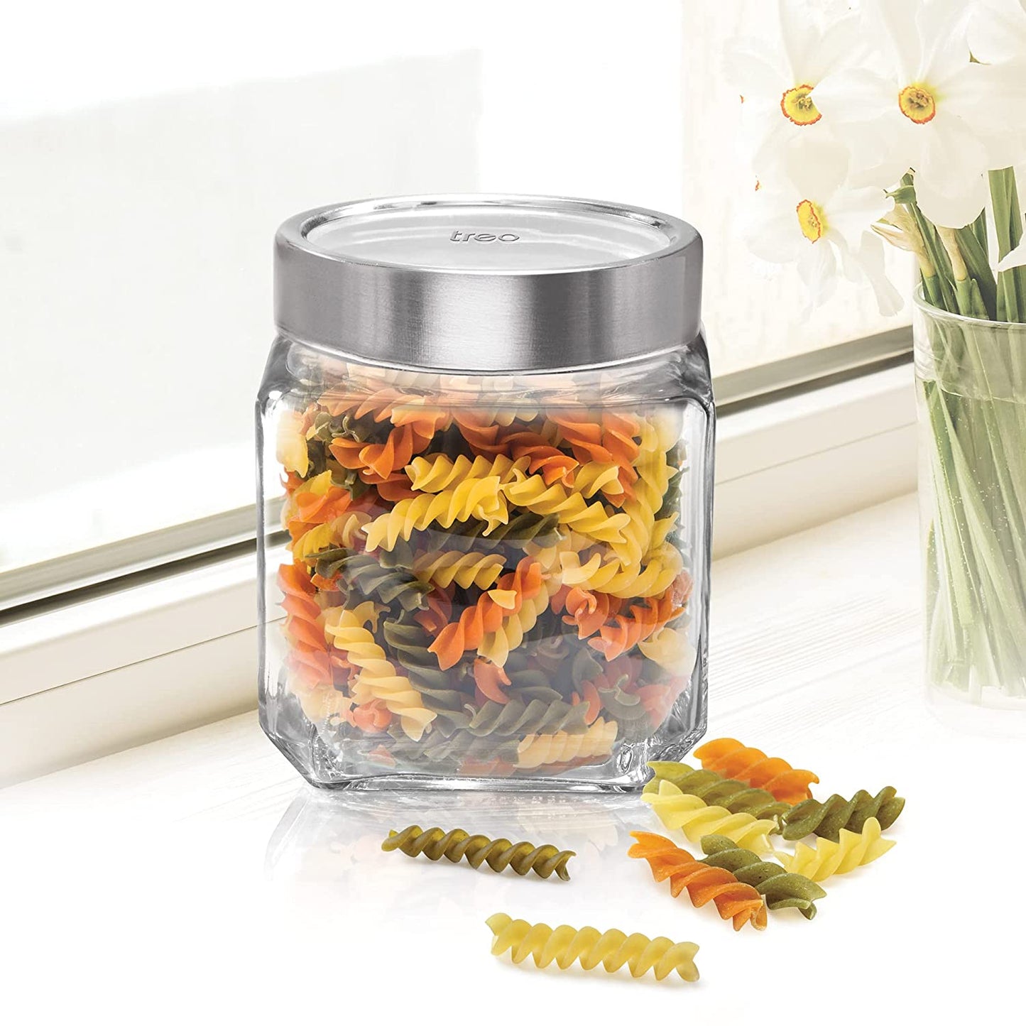 Treo By Milton Cube Storage Glass Jar, Transparent | BPA Free | Storage Jar | Kitchen Organizer | Modular | Multipurpose Jar - Premium Storage Jar from Milton Treo - Just Rs. 299! Shop now at Surana Sons