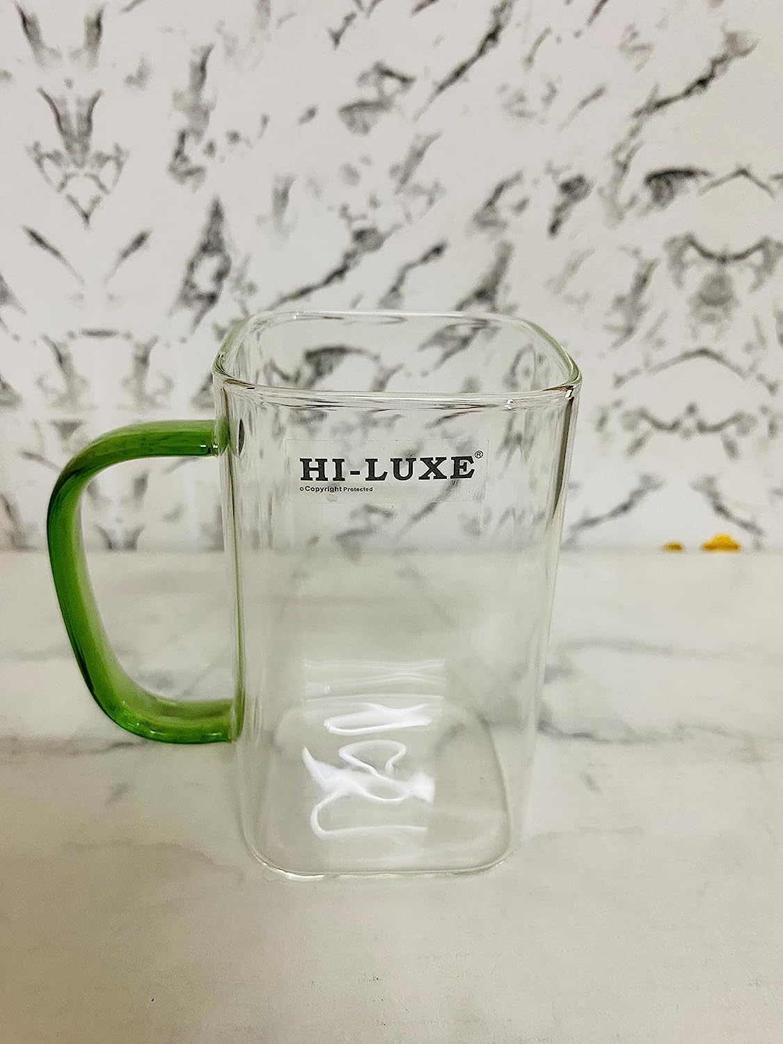 Hi-Luxe Set of 6 pcs Mug Helix Square with Borosilicate Glass with Multi-Coloured Handles - Premium Glass Mugs with handle from Hiluxe - Just Rs. 1053! Shop now at Surana Sons