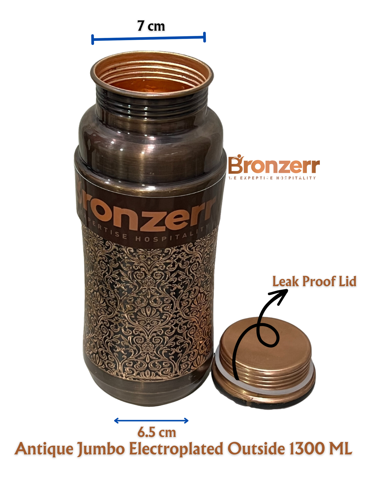 Bronzerr Copper Bottles | Pure Copper | Plain Or Color Electroplated Outside | Color Gift Box | Ideal Gift - Premium copper water bottles from Bronzerr - Just Rs. 780! Shop now at Surana Sons