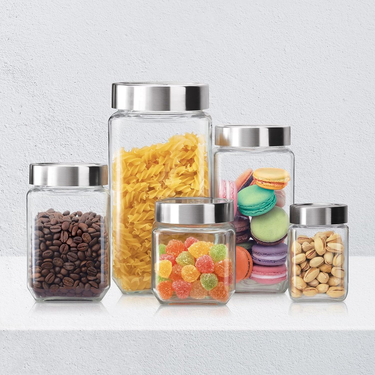 Buy Yera Glass Jar/Container With Golden Metal Lid - Dishwasher