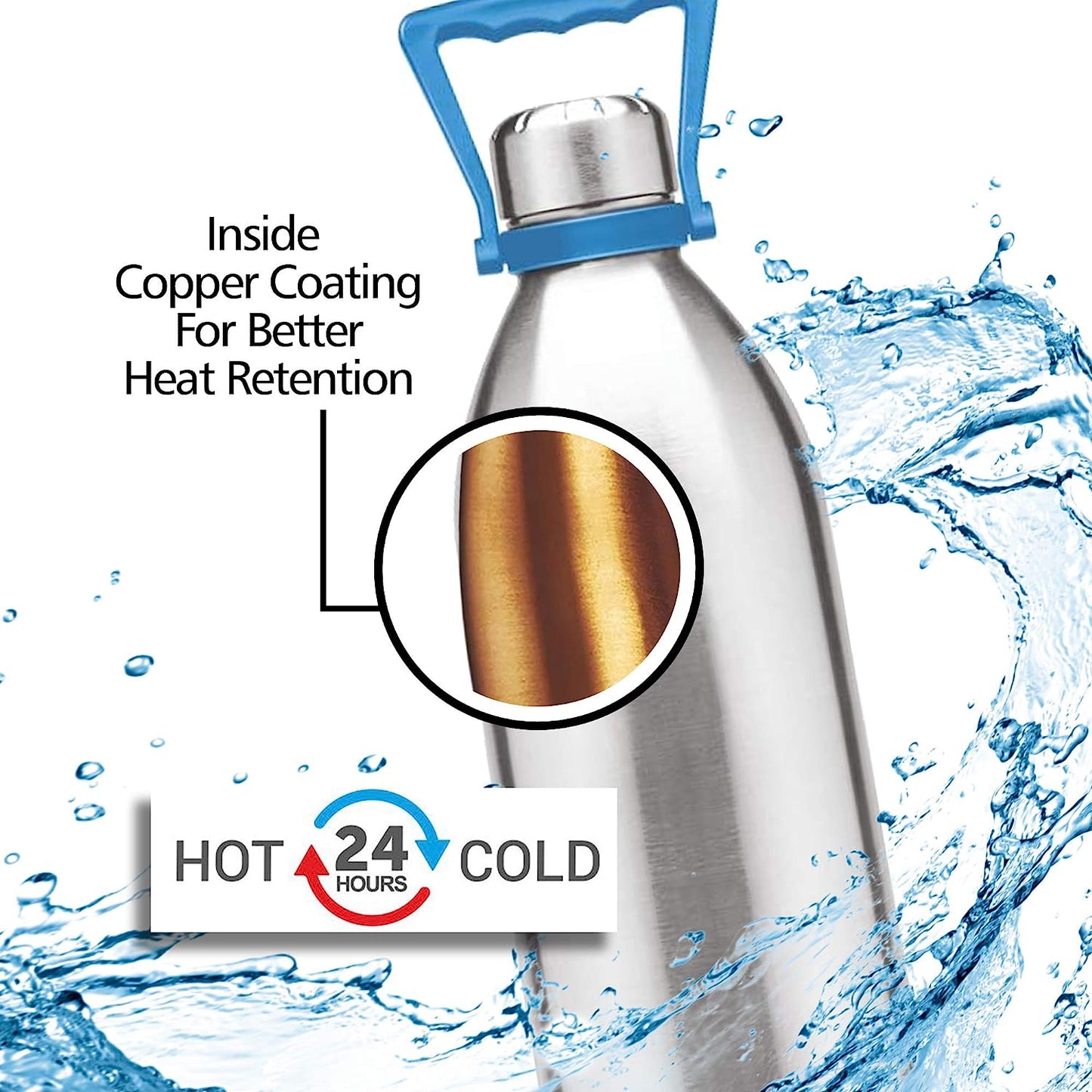 Milton Thermosteel 24 Hrs Hot & Cold Water Bottle Of 1 Ltr With