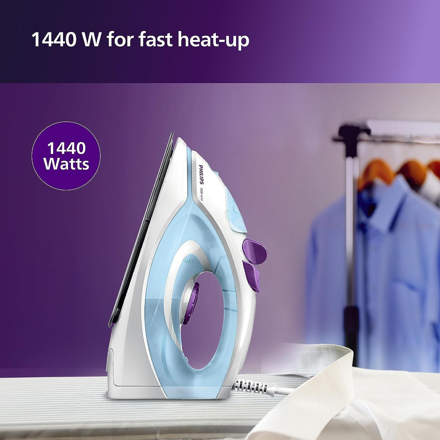 Philips GC1905 1440-Watt Steam Iron with Spray (Blue) - Premium Steam Iron from Philips - Just Rs. 1795! Shop now at Surana Sons