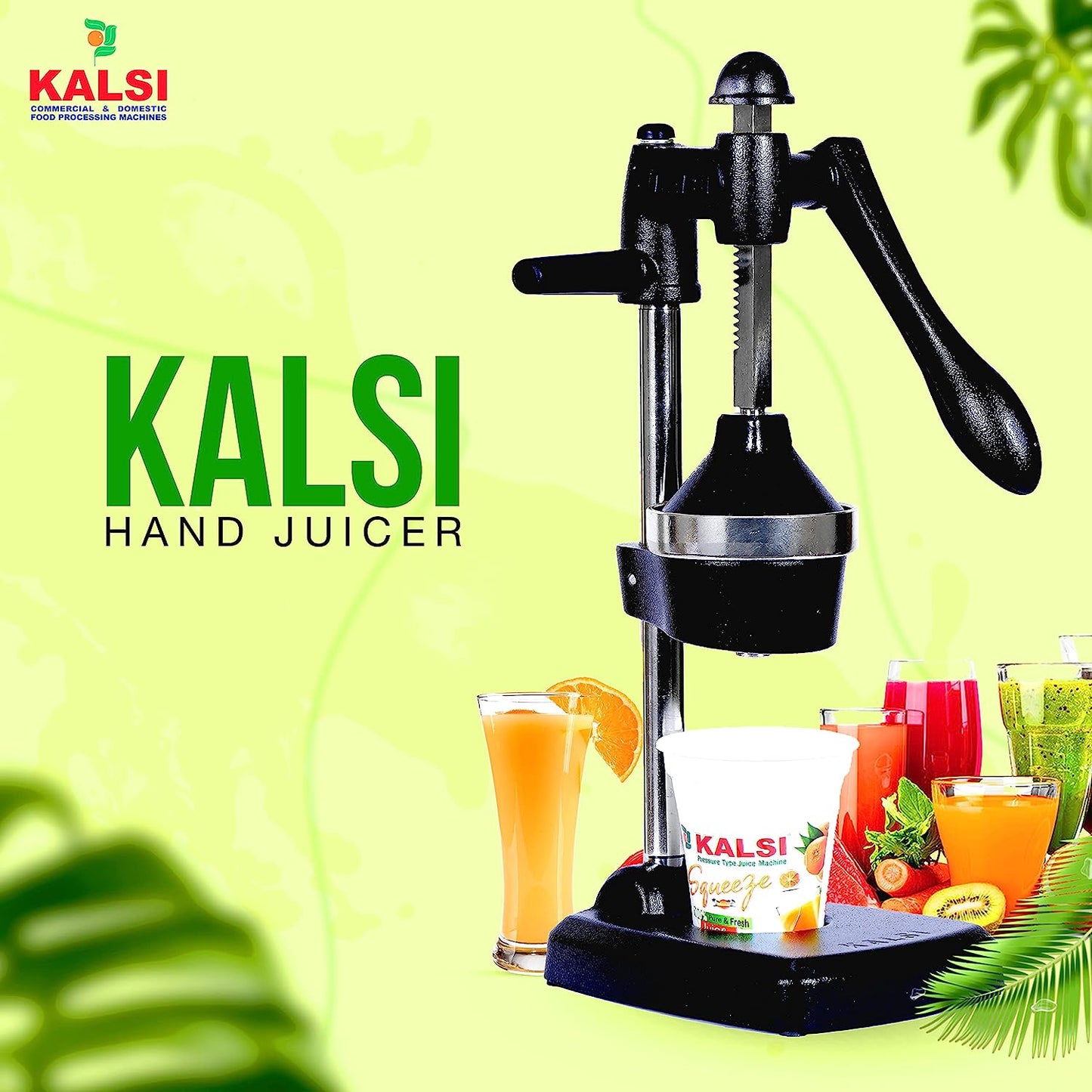 Kalsi-products CE Certified Hand Press Pressure Type Instant Juicer with Food Grade Pressure Cup | - Premium Hand Juicer from kalsi - Just Rs. 2290! Shop now at Surana Sons
