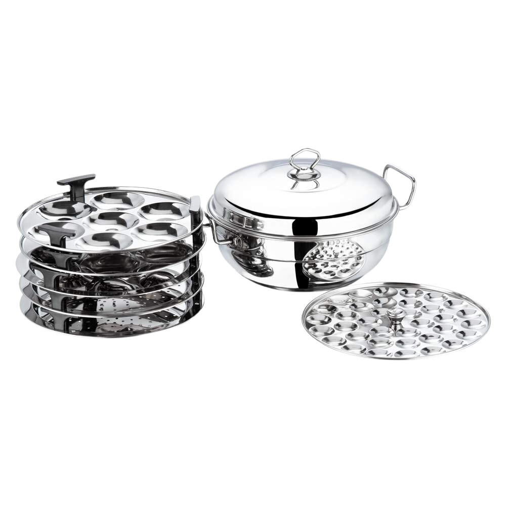 Vinod Stainless Steel 7 pcs Deluxe Multi Kadai (Induction Friendly) with Stainless Steel lid, 2 idli Plates, 2 dhokla Plates, 1 patra Plate and 1 Mini idli Plate - Premium multikadhai from vinod - Just Rs. 2699! Shop now at Surana Sons