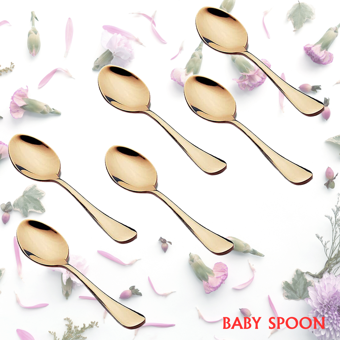 FnS Stainless Steel Rose Gold Premium Cutlery | Spoon | Forks | Set of 6 - Premium Cutlery from FnS - Just Rs. 995! Shop now at Surana Sons