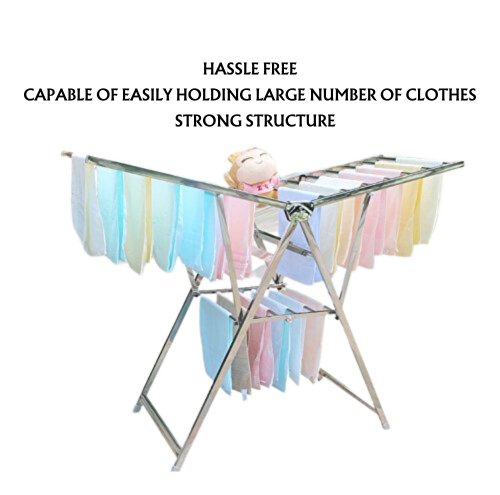 Priya Jupiter Heavy Duty Rust-Free Stainless Steel Foldable Storage Cloth Drying Stand | Indoor/Outdoor/Balcony | Butterfly Model | Adjustable Fold Height - Premium Towel Stand from Priya - Just Rs. 5290! Shop now at Surana Sons