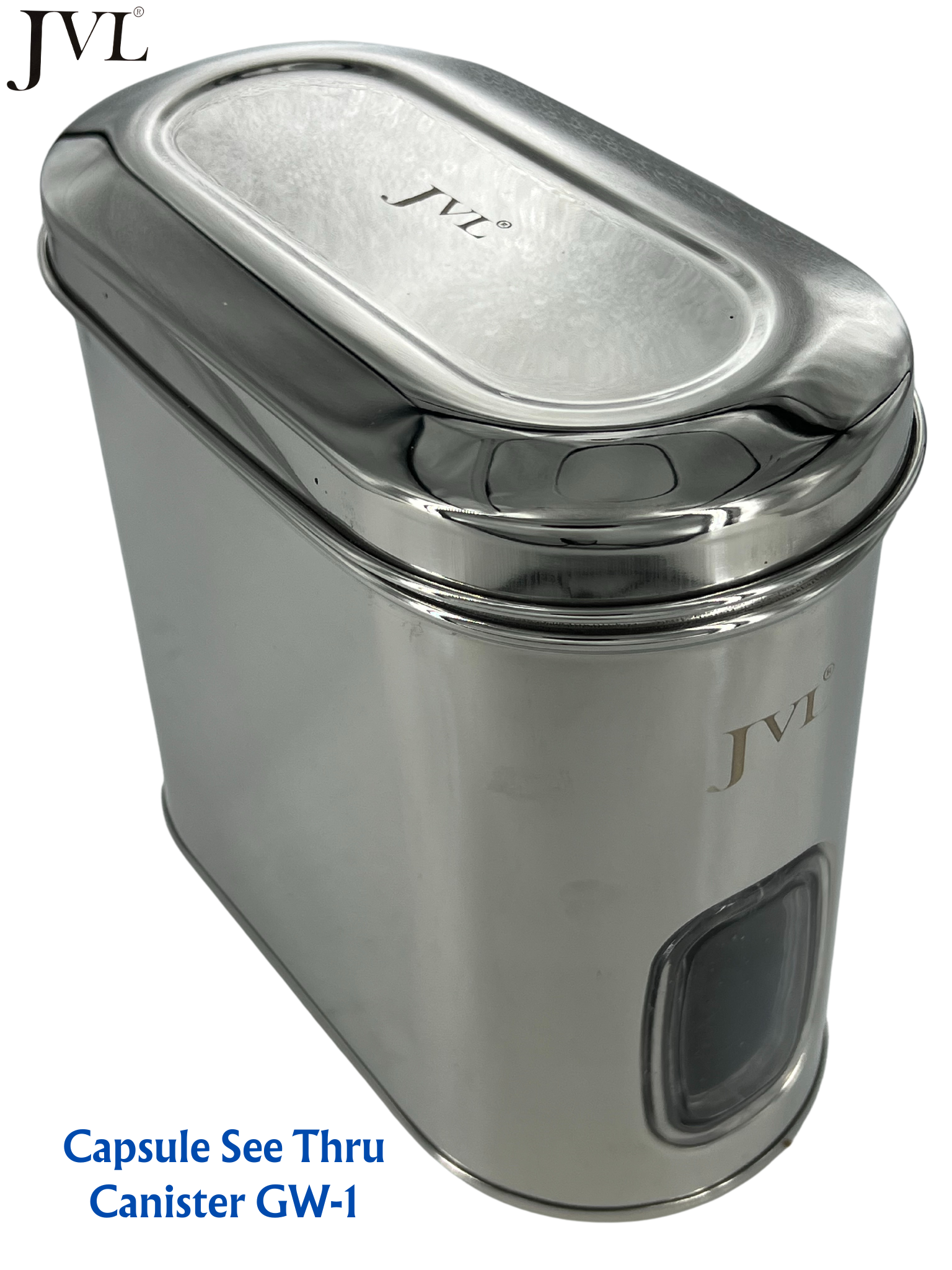 JVL Premium Stainless Steel Kitchen Food Storage Capsule Shape Galaxy Window Canister with SS Lid for Dry items Storage - Premium Storage Jar from JVL - Just Rs. 899! Shop now at Surana Sons