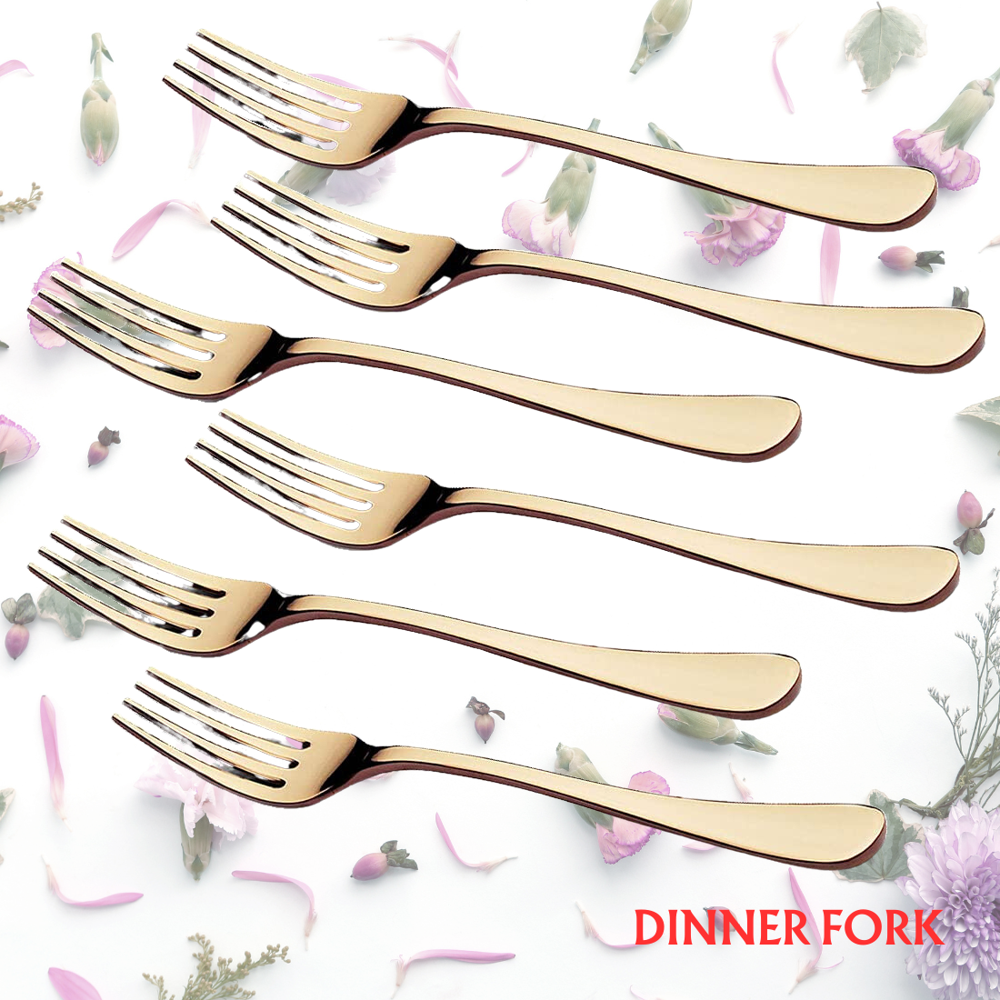 FnS Stainless Steel Rose Gold Premium Cutlery | Spoon | Forks | Set of 6 - Premium Cutlery from FnS - Just Rs. 995! Shop now at Surana Sons