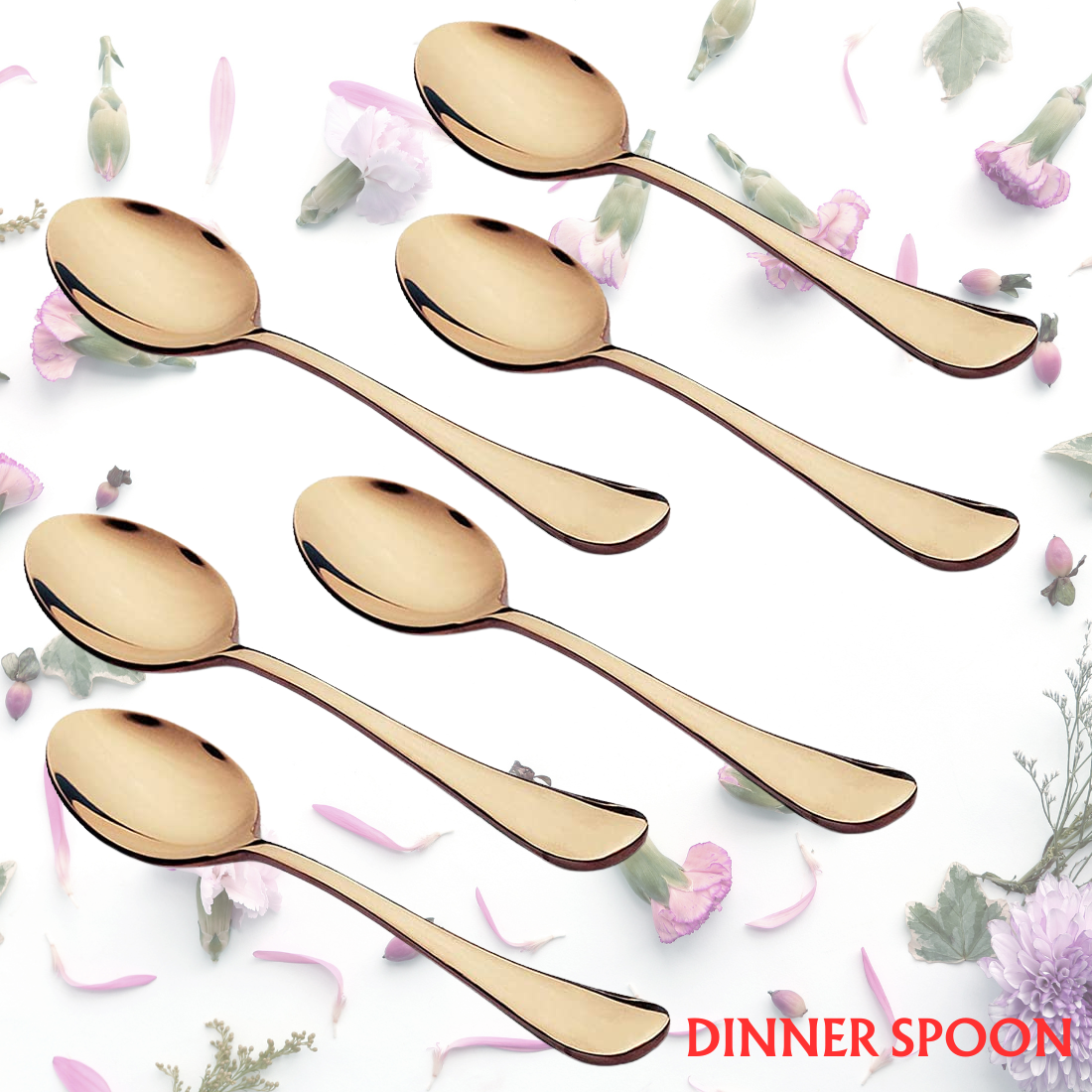 FnS Stainless Steel Rose Gold Premium Cutlery | Spoon | Forks | Set of 6 - Premium Cutlery from FnS - Just Rs. 995! Shop now at Surana Sons