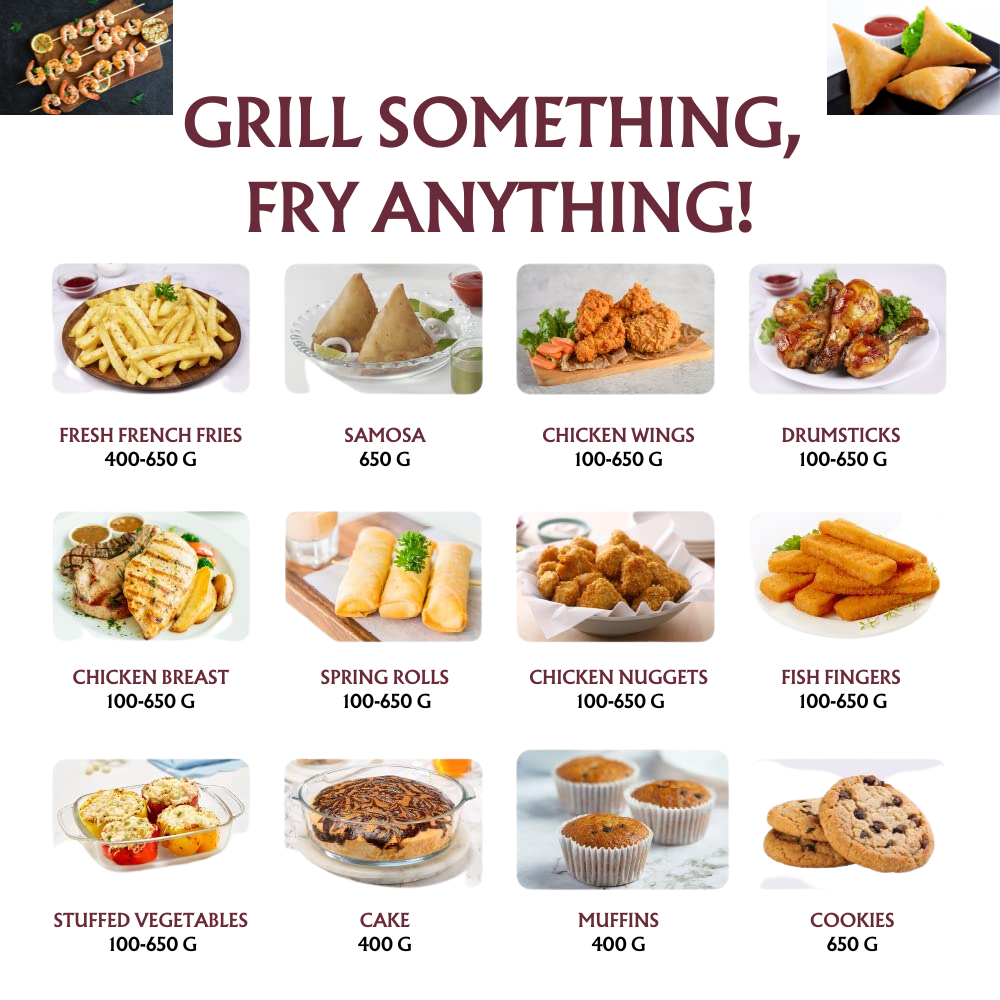 Air 2025 fryer menu