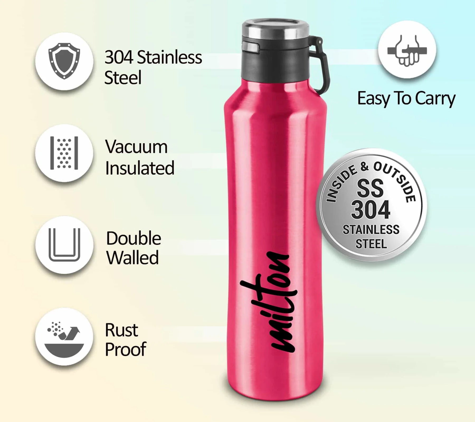 Milton Gulp Thermosteel Vacuum Bottle | Hot & Cold - Premium Hot & Cold Steel water bottle from Milton - Just Rs. 816! Shop now at Surana Sons