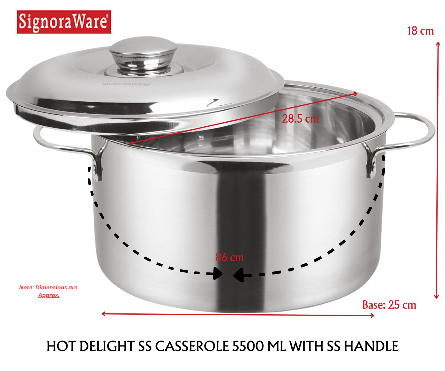 SignoraWare Hot Delight/Therma Double Wall Stainless Steel Belly Shape/Straight Wall Casserole | Mirror Polish - Premium SS Casserole from Signoraware - Just Rs. 576! Shop now at Surana Sons