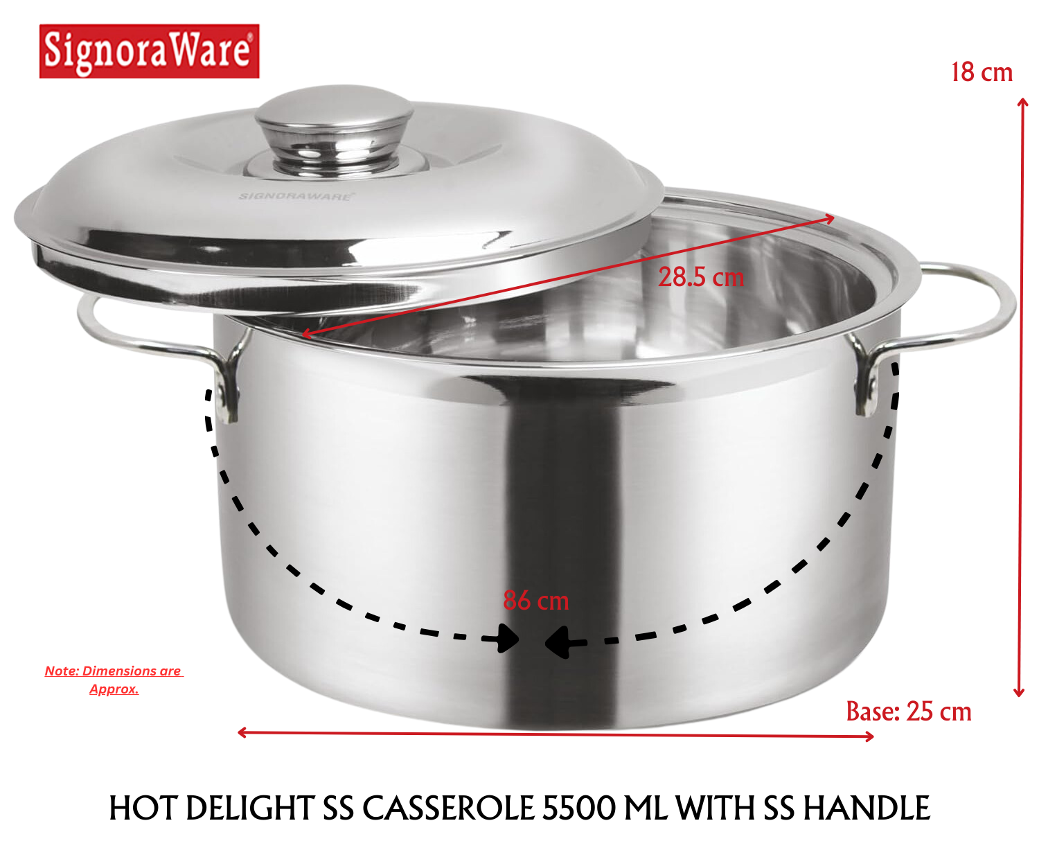 SignoraWare Hot Delight/Therma Double Wall Stainless Steel Belly Shape/Straight Wall Casserole | Mirror Polish - Premium SS Casserole from Signoraware - Just Rs. 576! Shop now at Surana Sons