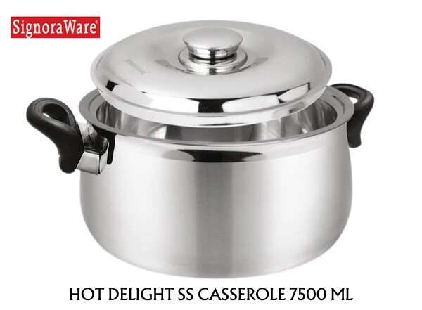 SignoraWare Hot Delight/Therma Double Wall Stainless Steel Belly Shape/Straight Wall Casserole | Mirror Polish - Premium SS Casserole from Signoraware - Just Rs. 576! Shop now at Surana Sons