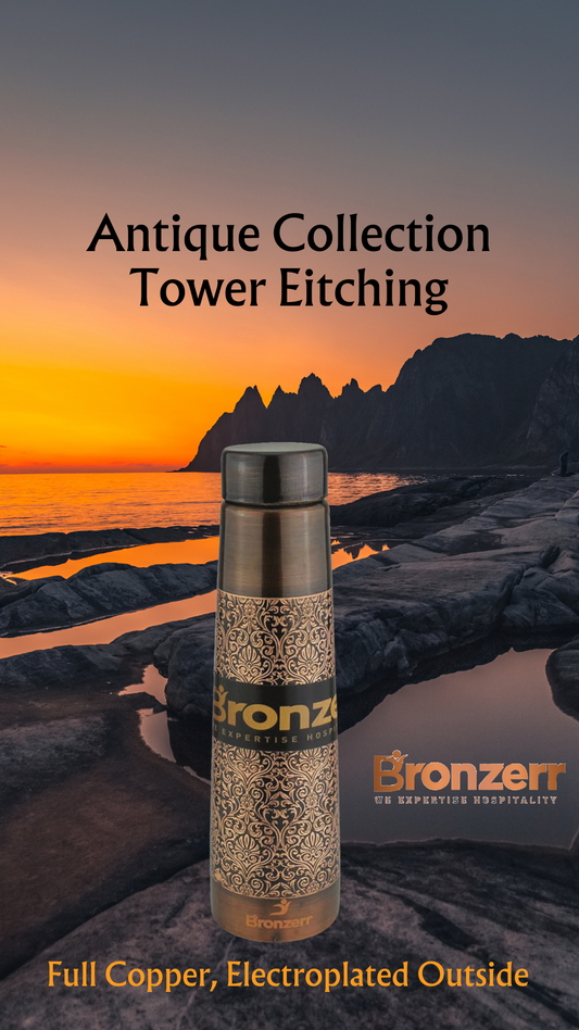 Bronzerr Copper Bottles | Pure Copper | Plain Or Color Electroplated Outside | Color Gift Box | Ideal Gift - Premium copper water bottles from Bronzerr - Just Rs. 780! Shop now at Surana Sons