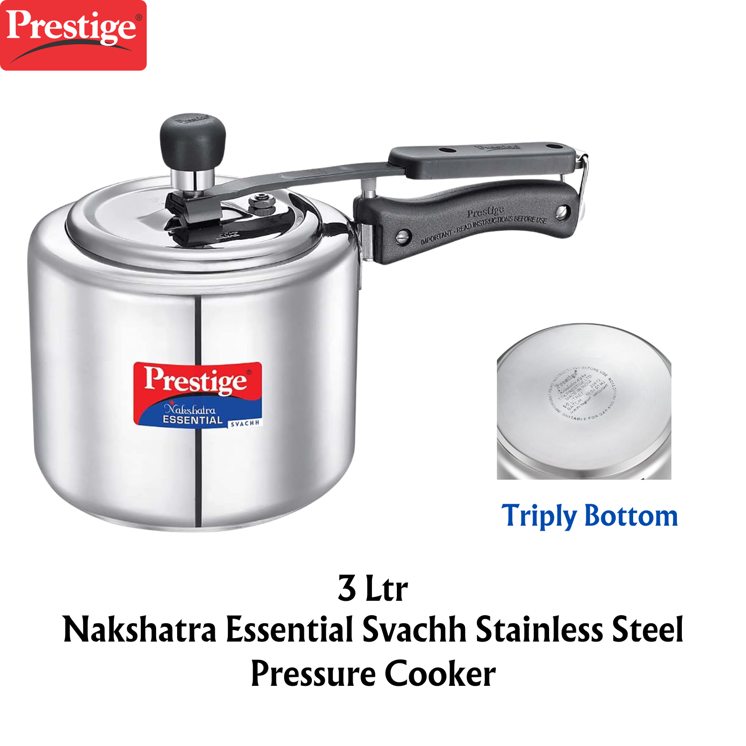 Prestige Nakshatra Essential Svachh Stainless Steel Pressure Cooker ...