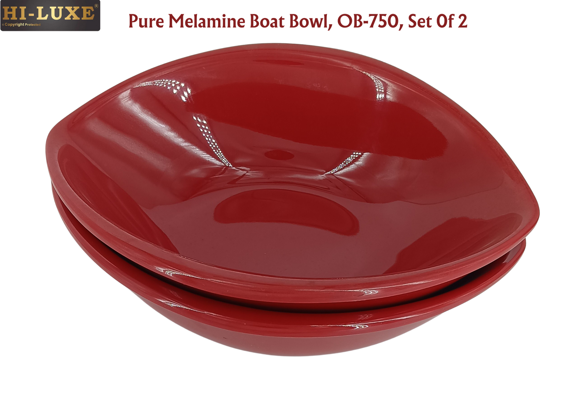 HILUXE Pure Melamine Boat Bowl OB-750 | Set of 2 | Break Resistant - Premium Melamine Serving Platter from Hiluxe - Just Rs. 750! Shop now at Surana Sons