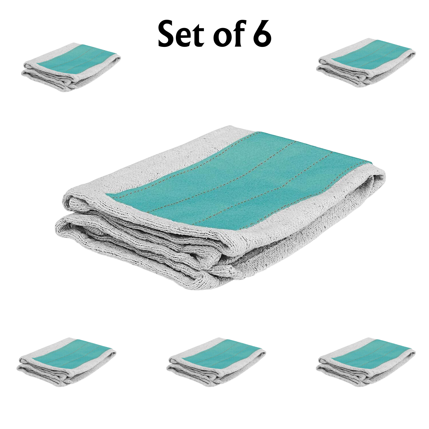 Spotzero By Milton Cloth Pocha (Aqua Green, Grey, Cotton) Set 6 (Pack of 1 Each) - Premium Cotton Pocha from milton spotzero - Just Rs. 270! Shop now at Surana Sons