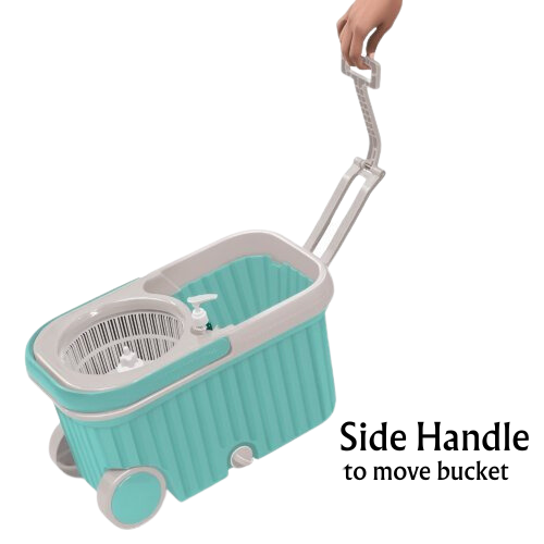 Spotzero by Milton Elite Spin Mop with Bigger Wheels and Plastic Auto Fold Handle for 360 Degree Cleaning (Aqua Green, Two Refills), - Premium mops spin mop floor mop floor cleaner from milton spotzero - Just Rs. 1298! Shop now at Surana Sons